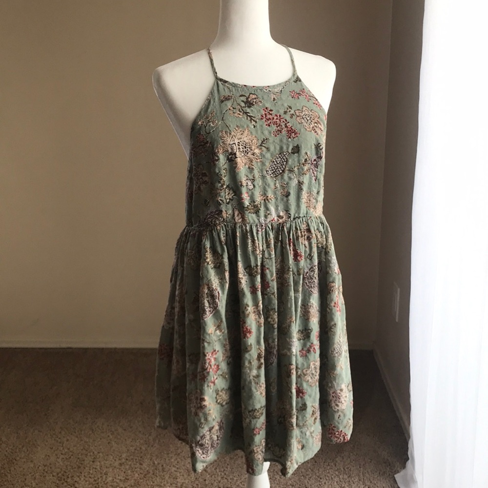 Green Floral print dress